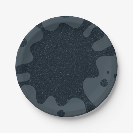 Charcoal Splash Custom Party Paper Plate Papieren Bordje (Voorkant)