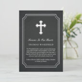 Charcoal Stone White Cross Memorial kondiging Kaart (Staand voorkant)