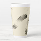 Charcoal Strokes Pattern | Minimal Beige Abstract Latte Mok (Voorkant)