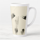 Charcoal Strokes Pattern | Minimal Beige Abstract  Latte Mok (Rechts)