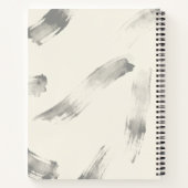 Charcoal Strokes Pattern | Minimal Beige Abstract Notitieboek (Achterkant)