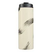 Charcoal Strokes Pattern | Minimal Beige Abstract Thermosbeker (Voorkant)