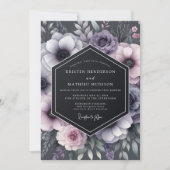 Charcoal Twilight Anemone Wedding Kaart (Voorkant)