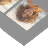 Charcoal White 8 Photo Collage Custom Monogram Korte Tafelloper (Hoek)