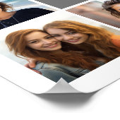 Charcoal White 8 Photo Collage Custom Monogram Poster (Hoek)