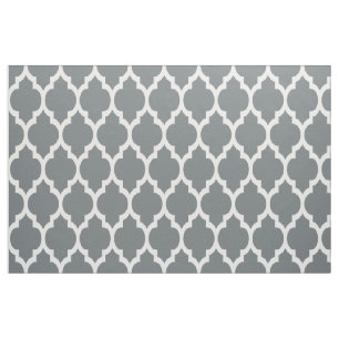 Charcoal White Moroccan Quatrefoil Pattern #4 Sz12 Stof