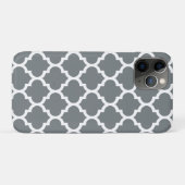 Charcoal White Moroccan Quatrefoil Pattern #5 Case-Mate iPhone Case (Achterkant (horizontaal))