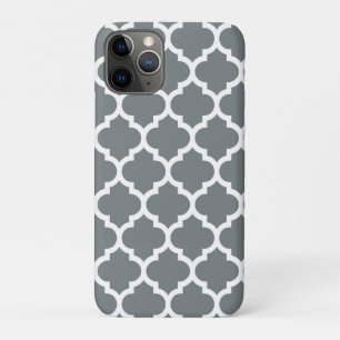 Charcoal White Moroccan Quatrefoil Pattern #5 Case-Mate iPhone Case