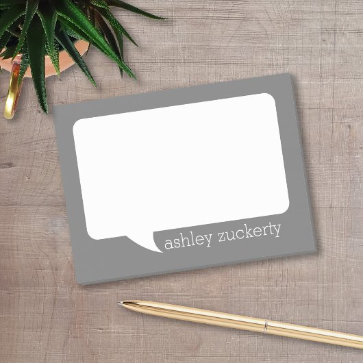 Charcoal & White Talk Bubble with Name Post-it® Notes