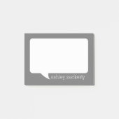 Charcoal & White Talk Bubble with Name Post-it® Notes (Voorkant)