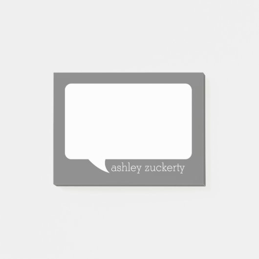 Charcoal & White Talk Bubble with Name Post-it® Notes (Voorkant)