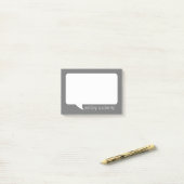 Charcoal & White Talk Bubble with Name Post-it® Notes (Op bureau)