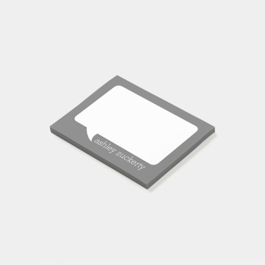 Charcoal & White Talk Bubble with Name Post-it® Notes (Schuin)