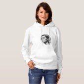 Charcoal Woman Portrait Black and White Art Hoodie (Voorkant volledig)