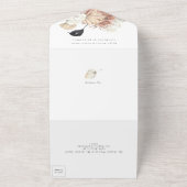 Charcoal Wreath Pampas Grass Floral Cream Wedding All In One Uitnodiging (Buitenkant)