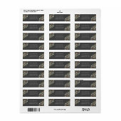 Charcoal zwarte waterverf holly return address etiket (Full Sheet)