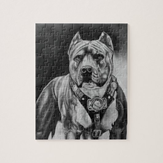 CHARCOIL PITBULL DRAWING PUZZZLE LEGPUZZEL (Verticaal)