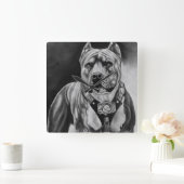 CHARCOIL PITBULL WALL CLOCK VIERKANTE KLOK (Huis)