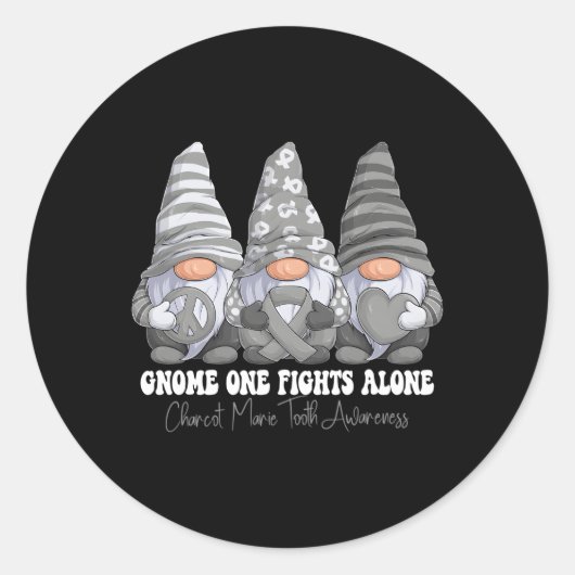Charcot Marie Tooth Awareness Maand Grijs Lint GN Ronde Sticker (Voorkant)