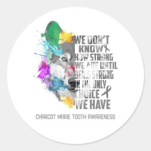 Charcot Marie Tooth Awareness Ribbon Support Gifts Ronde Sticker (Voorkant)