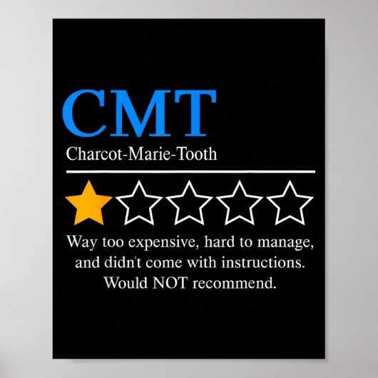 Charcot Marie Tooth Disease Awareness Cmt Not Reco Poster (Voorkant)