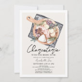 Charcuterie Board Black Gingham Vrijgezellenfeest Kaart (Voorkant)