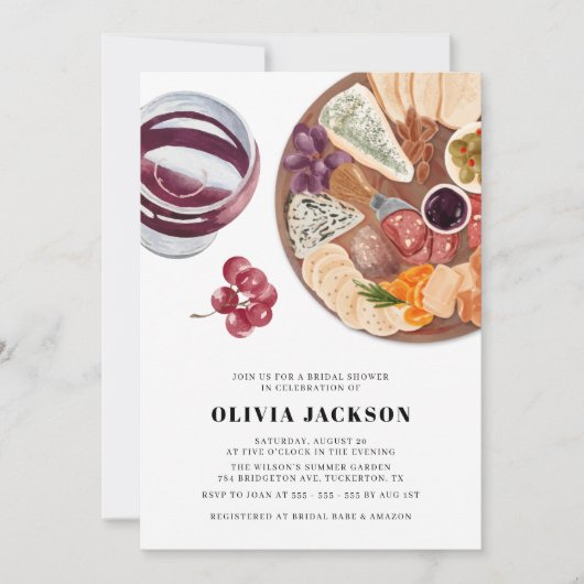 Charcuterie Board Casual Modern Vrijgezellenfeest Kaart (Voorkant)