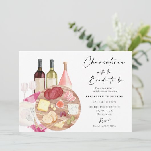 Charcuterie Board Vrijgezellenfeest QR Code Foto Kaart (Staand voorkant)