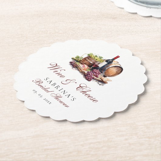 Charcuterie Board Wijn en Vrijgezellenfeest op kaa Kartonnen Onderzetters (Gekanteld)