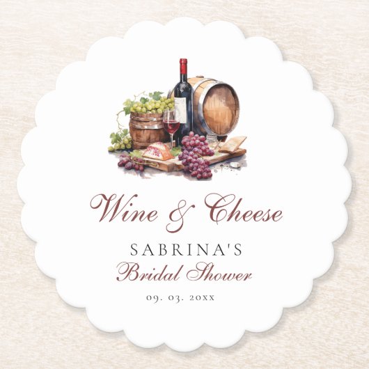 Charcuterie Board Wijn en Vrijgezellenfeest op kaa Kartonnen Onderzetters (Voorkant)