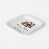 Charcuterie Board Wijn en Vrijgezellenfeest op kaa Papieren Bordje (Gebogen)