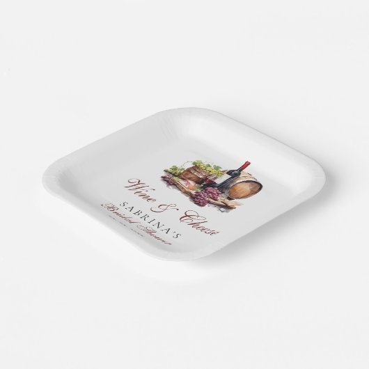 Charcuterie Board Wijn en Vrijgezellenfeest op kaa Papieren Bordje (Gebogen)