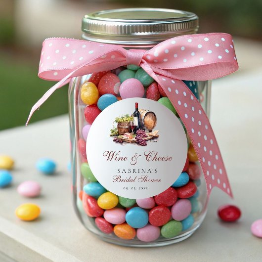 Charcuterie Board Wijn en Vrijgezellenfeest op kaa Ronde Sticker