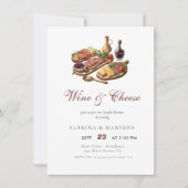 Charcuterie Board Wijn & Kaas Paar Douche Kaart (Voorkant)