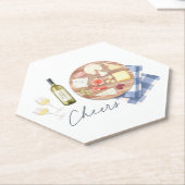 Charcuterie Board Wine & Cheers Monogram Kartonnen Onderzetters (Schuin)