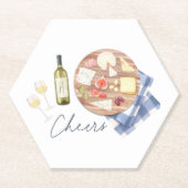 Charcuterie Board Wine & Cheers Monogram Kartonnen Onderzetters (Voorkant)