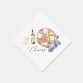 Charcuterie Board Wine & Cheers Monogram Servet (Hoek)