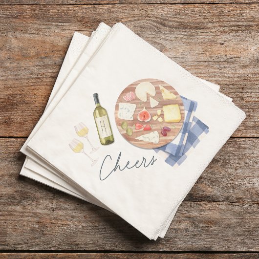 Charcuterie Board Wine & Cheers Monogram Servet