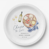 Charcuterie Board Wine & Cheese Cheers to Love Papieren Bordje (Voorkant)