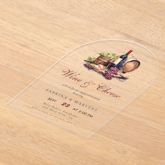 Charcuterie Board Wine & Cheese Engagement Party Acryl Uitnodigingen (Laagn)
