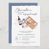 Charcuterie Board Wine & Cheese Engagement Party Kaart (Voorkant / Achterkant)