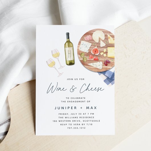 Charcuterie Board Wine & Cheese Engagement Party Kaart