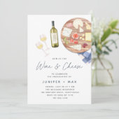 Charcuterie Board Wine & Cheese Engagement Party Kaart (Staand voorkant)