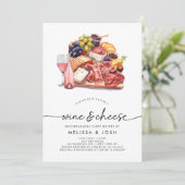 Charcuterie Board Wine & Cheese Housewarming Party Kaart (Staand voorkant)