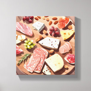 Charcuterie Bord Keuken en Eetgerei Keuken Canvas Afdruk