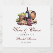 Charcuterie Bord Wijn & Kaas Bruidsmeisjesfeest Sparkling Wijnetiket (Enkel label)