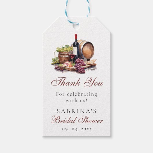 Charcuterie Bord Wijn & Kaas Bruidsmeisjesfeestje Cadeaulabel (Voorkant)