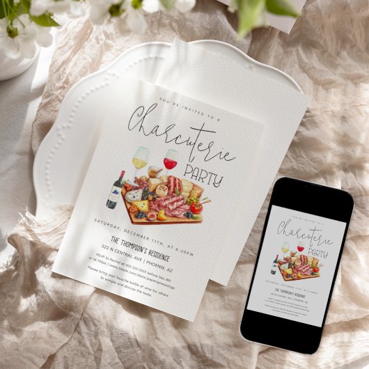 Charcuterie Bord Wijn Kaas Elke Gelegenheid Feestj Kaart