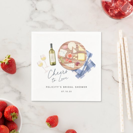 Charcuterie Bord Wijn & Kaas Proost op de Liefde Servet (Insitu)