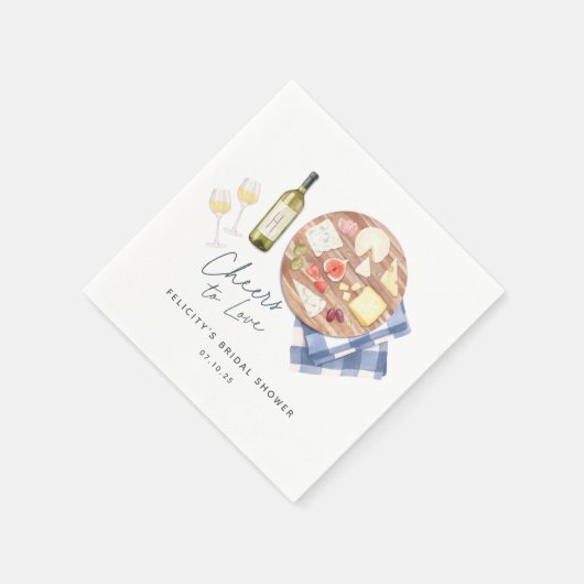 Charcuterie Bord Wijn & Kaas Proost op de Liefde Servet (Hoek)